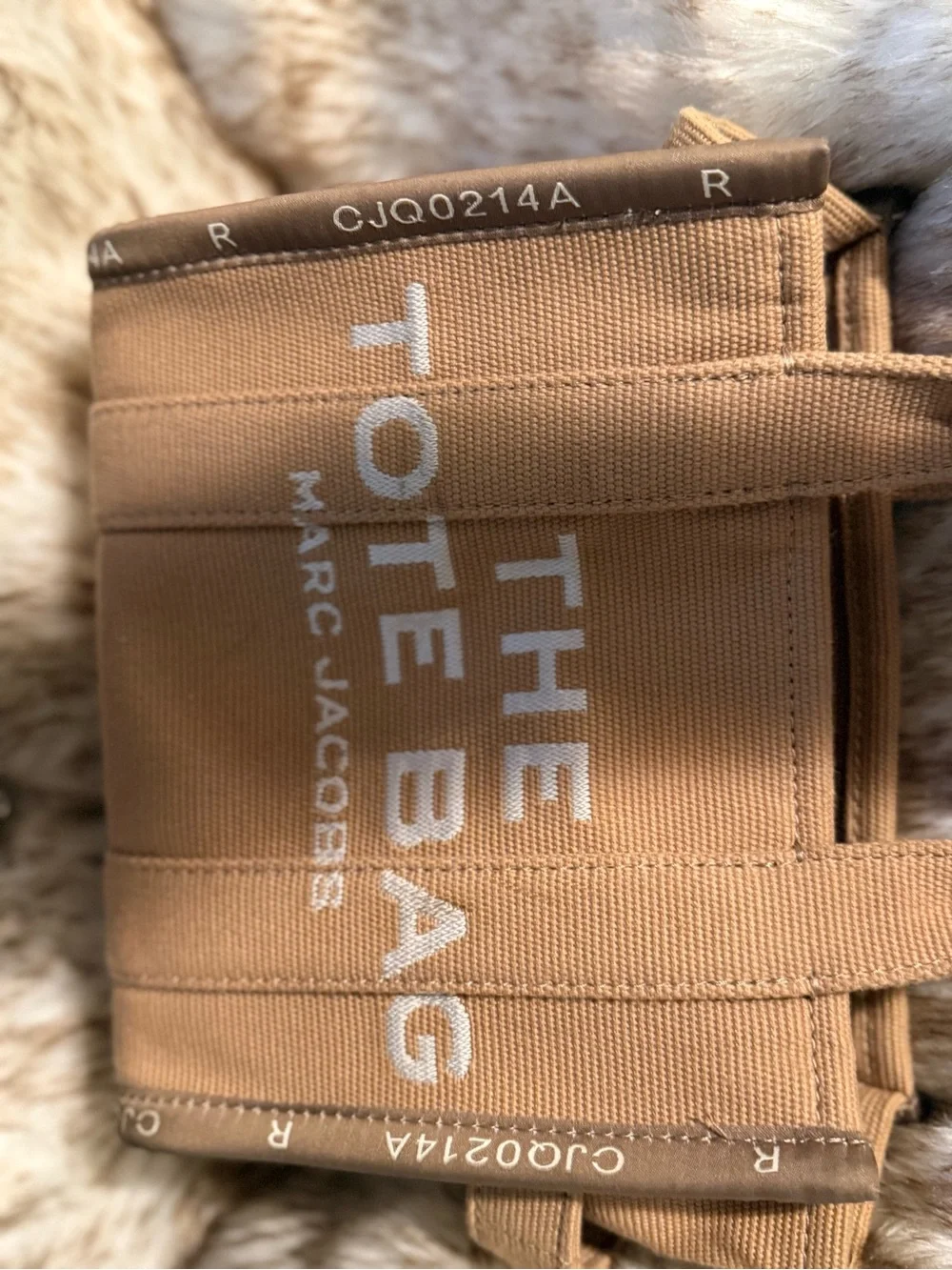 Marc Jacobs small (previously called Mini)Tote Bag in Tan Canvas with White Logo